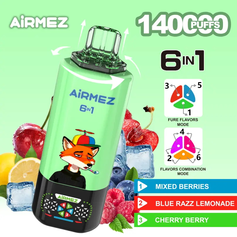 airmez-140k-puffs-4 Airmez Fox 140000 Puffs - wariant produktu, jednorazowy e-papieros VapePol