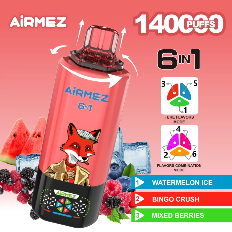 airmez-140k-puffs-7 Airmez Fox 140000 Puffs - wariant produktu, jednorazowy e-papieros VapePol