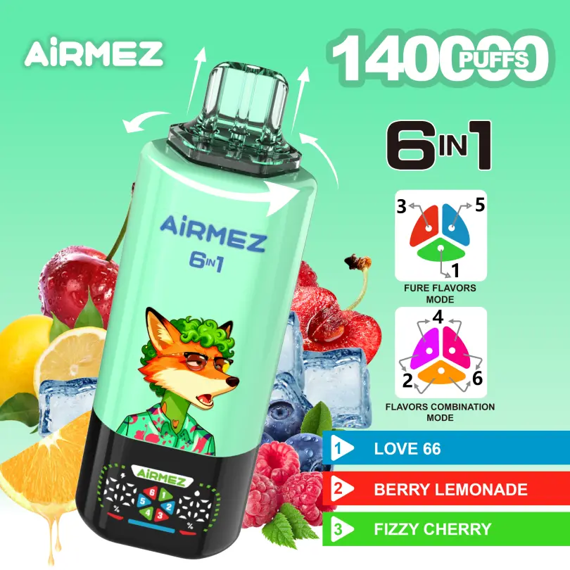 airmez-140k-puffs-9 Airmez Fox 140000 Puffs - wariant produktu, jednorazowy e-papieros VapePol