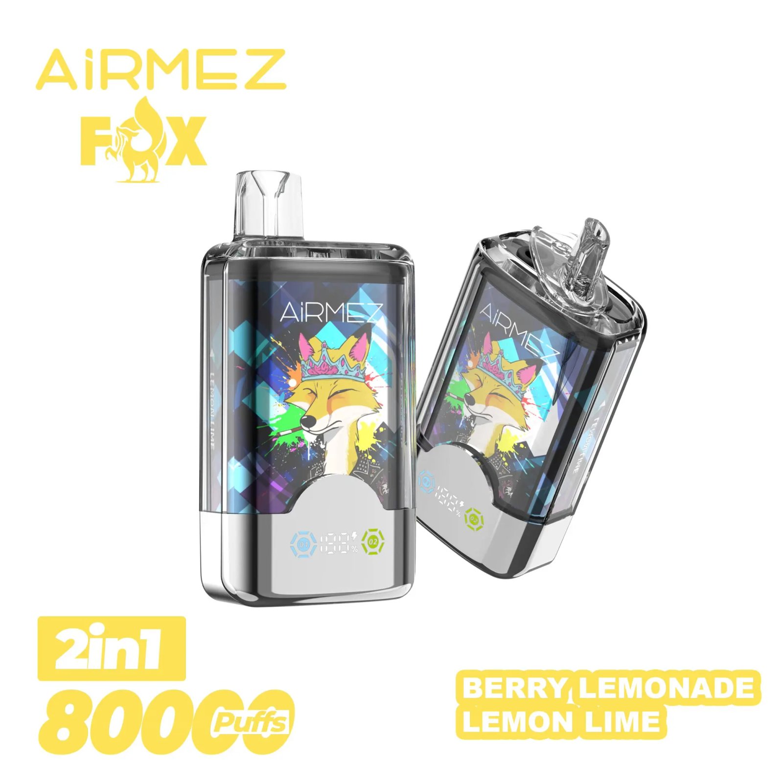 vapepurchase-airmez-2-in-1-80000-puffs-berry-lemonade-lemon-lime Airmez Fox 80000 Puffs smak In Berry Lemonade Lemon Lime - jednorazowy e-papieros VapePol