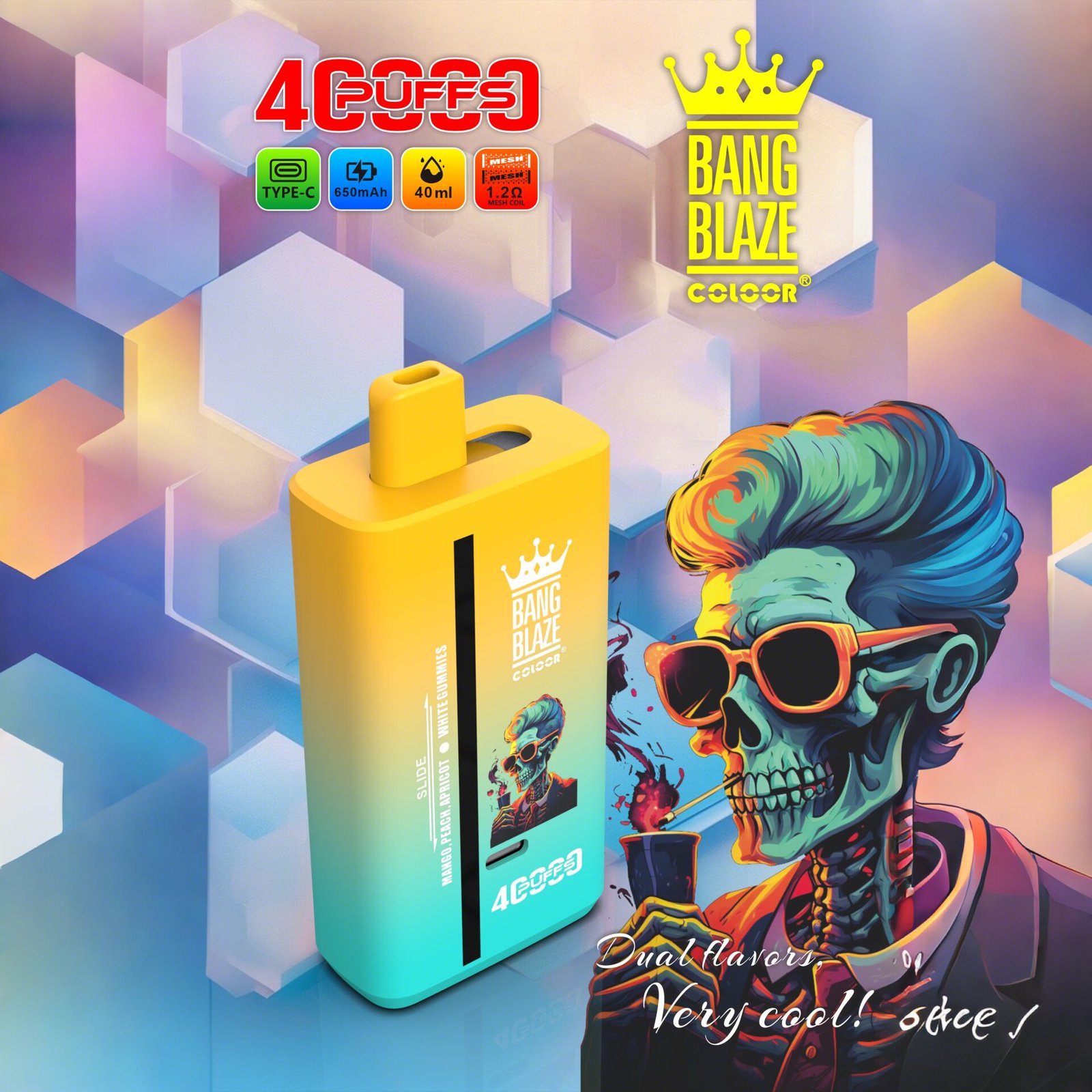 bang-blaze-40k-40000-puffs-mango-peach-apricot-white-gummies Bang Blaze 40000 Puffs Dual Flavor smak Mango Peach Apricot White Gummies - jednorazowy e-papieros VapePol