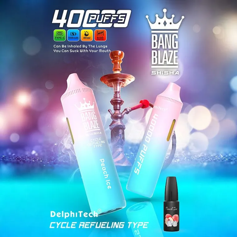 bang-blaze-shisha-40000-puffs-peach-ice Bang Blaze Shisha 40000 Puffs smak Peach Ice - jednorazowy e-papieros VapePol