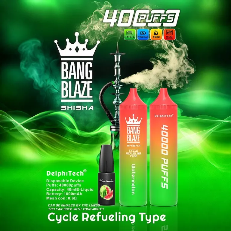 bang-blaze-shisha-40000-puffs-watermelon Bang Blaze Shisha 40000 Puffs smak Watermelon - jednorazowy e-papieros VapePol