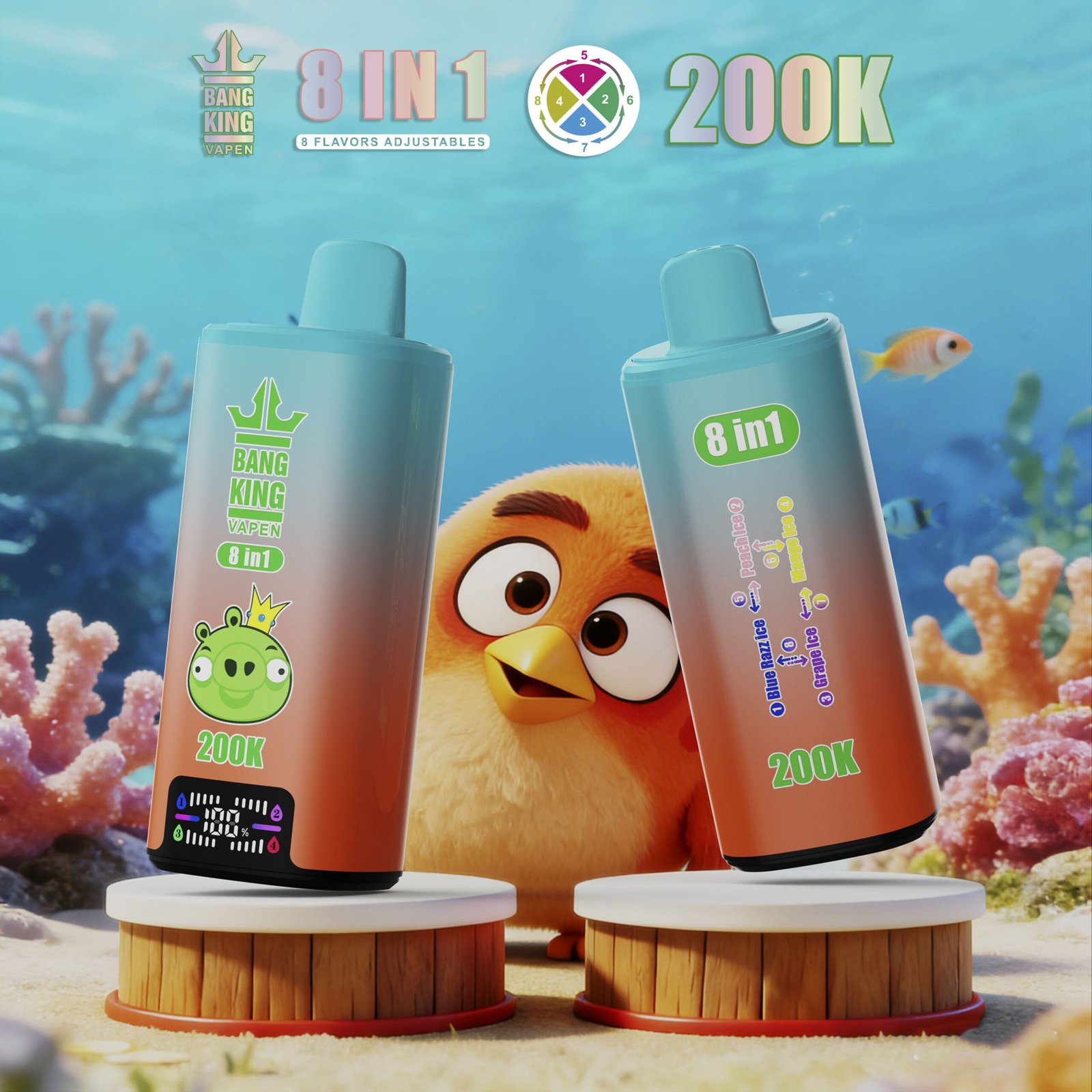 bang-king-200000-puffs-8in1-vape-8-worlds-8-flavors-200k-power-13-scaled Bang King 200000 Puffs smak 200000 8in1 8 Worlds 8 S 200K - jednorazowy e-papieros VapePol