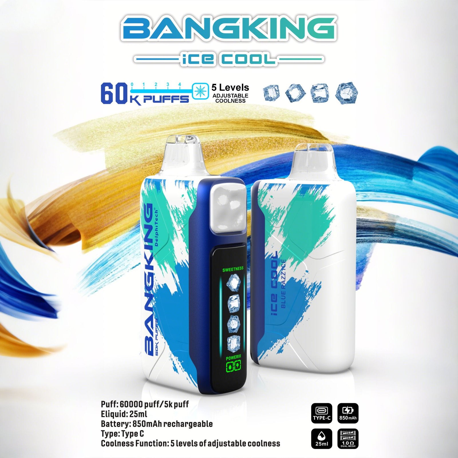 blue-razz-ice-1 Bang King 60000 Puffs Ice Cool smak Blue Razz Ice - jednorazowy e-papieros VapePol