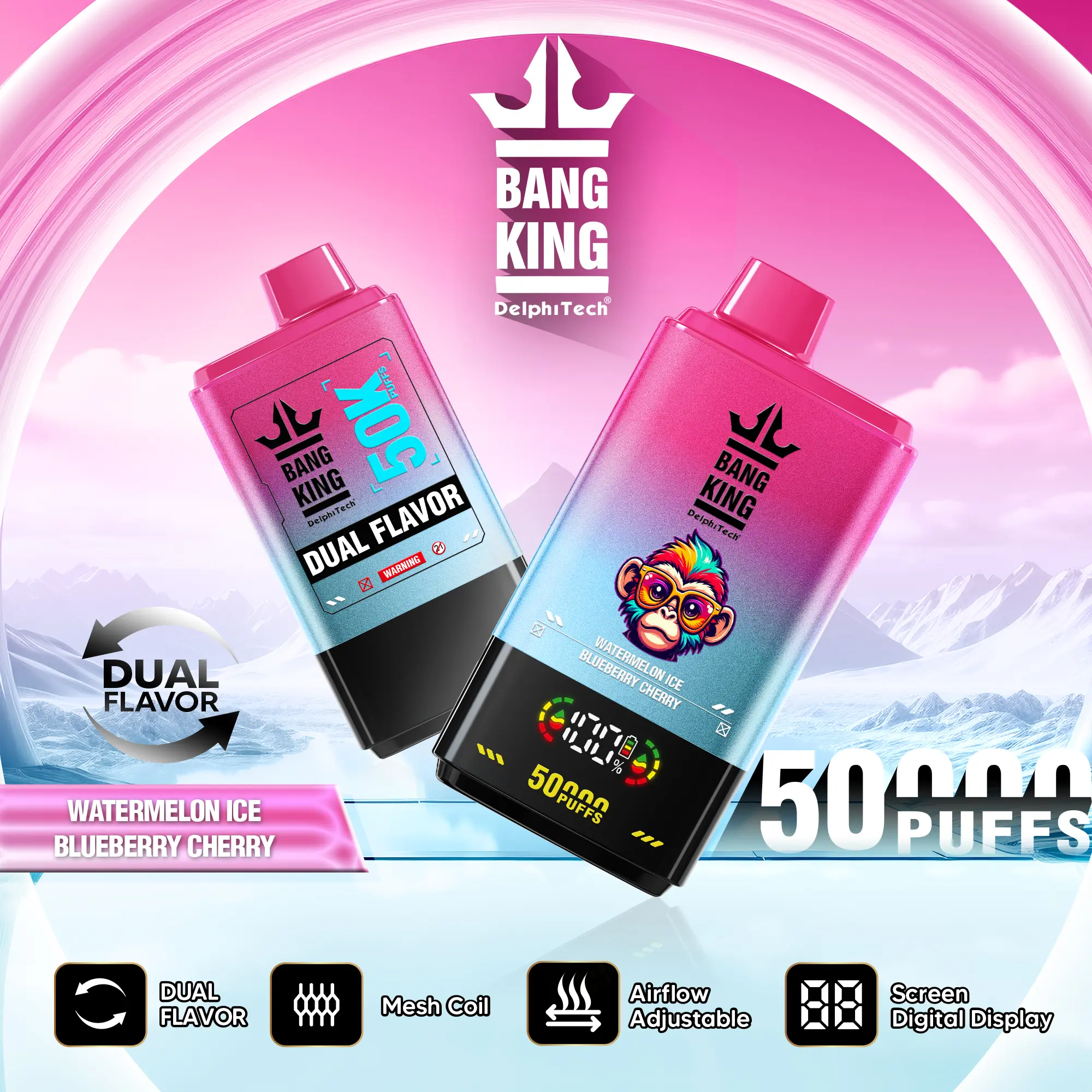 bang-king-50000-50k-puffs-watermelon-blueberry-cherry Bang King Dual Flavor 50000 Puffs smak Watermelon Blueberry Cherry - jednorazowy e-papieros VapePol