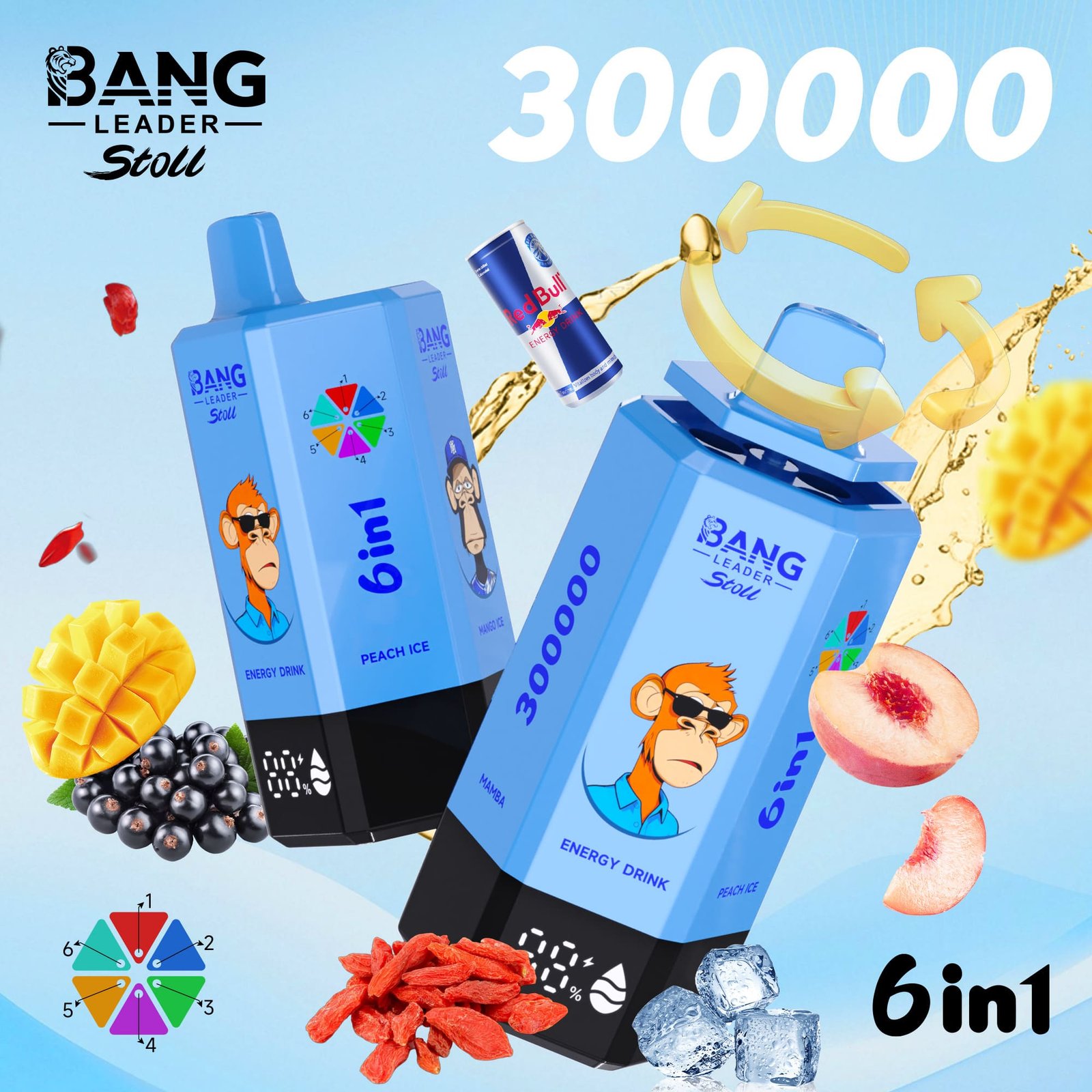 bang-leader-stoll-300000-puffs-vape-energydrink-peachice-mangoice-gojiberry-blackcurrant-mamba Bang Leader Stoll 300000 Puffs smak 300000 Energydrink Peachice Mangoice Gojiberry Blackcurrant.Mamba - jednorazowy e-papieros VapePol