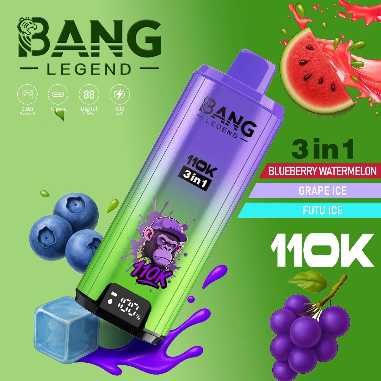 bang-legend-110k-puffs-3in1-vape-blueberry-watermelon-grape-ice-fuji-ice Bang Legend 110000 Puffs smak 110k 3in1 Blueberry Watermelon Grape Ice Fuji Ice - jednorazowy e-papieros VapePol