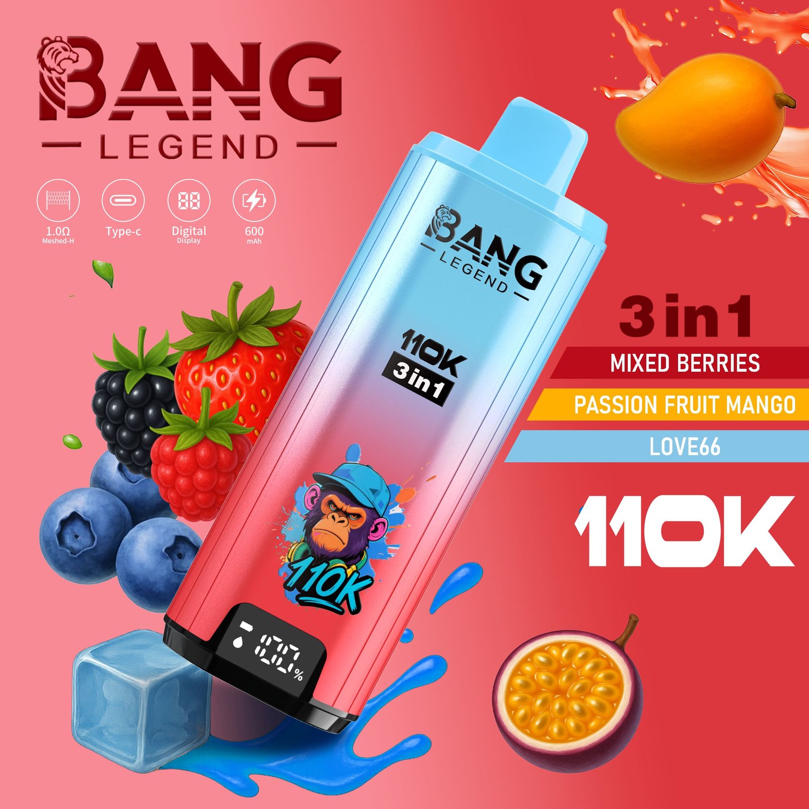 bang-legend-110k-puffs-3in1-vape-mixed-berries-passion-fruit-mango-love66 Bang Legend 110000 Puffs smak 110k 3in1 Mixed Berries Passion Fruit Mango Love66 - jednorazowy e-papieros VapePol