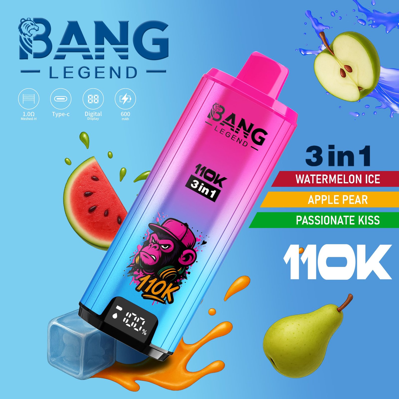 bang-legend-110k-puffs-3in1-vape-watermelon-ice-apple-pear-passionate-kiss Bang Legend 110000 Puffs smak 110k 3in1 Watermelon Ice Apple Pear Passionate Kiss - jednorazowy e-papieros VapePol