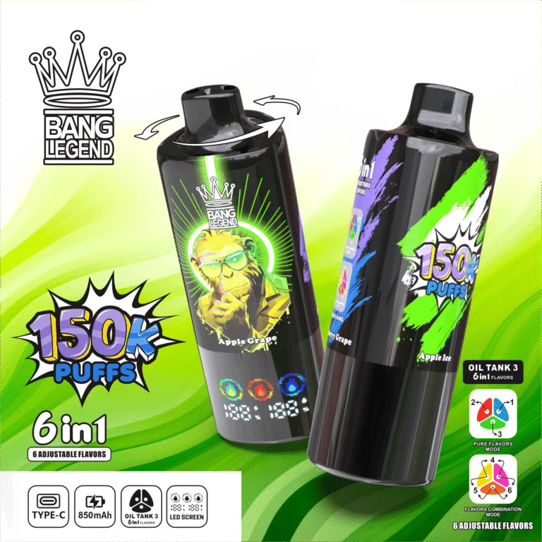 Bang Legend 150000 Puffs smak In Apple Ice Apple Grape Blueberry Grape Apple Ice Apple Grape Apple Ice Blueberry Grape Apple Grape Blueberry Grape - jednorazowy e-papieros VapePol