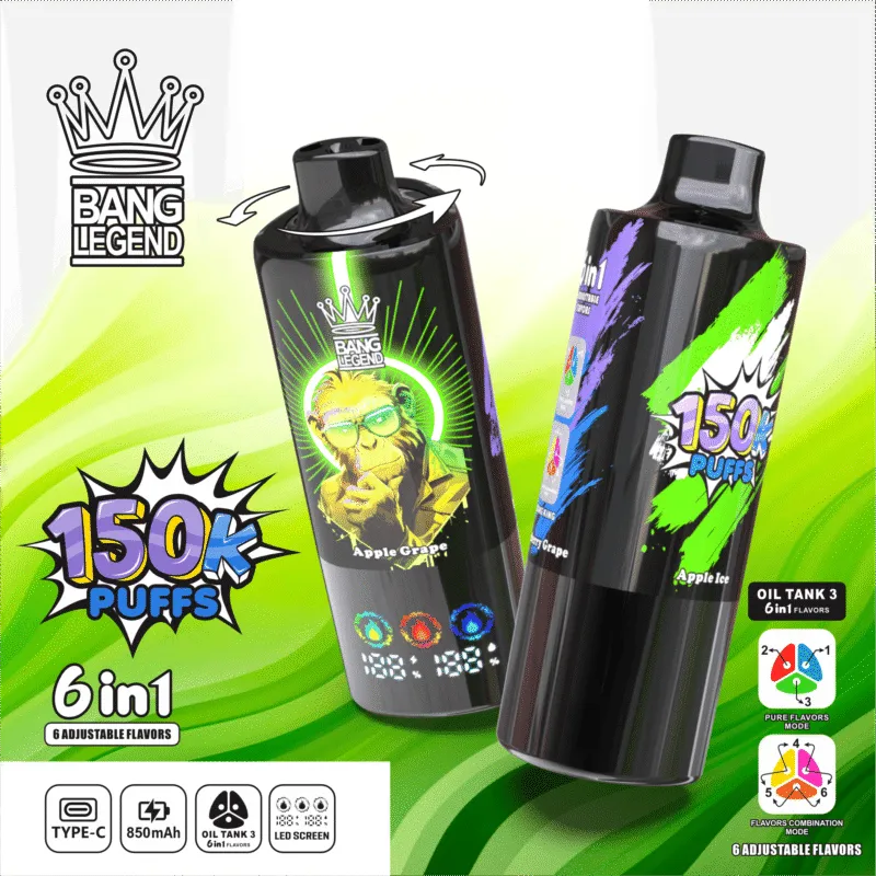 Bang Legend 150000 Puffs smak In Apple Ice Apple Grape Blueberry Grape Apple Ice Apple Grape Apple Ice Blueberry Grape Apple Grape Blueberry Grape - jednorazowy e-papieros VapePol