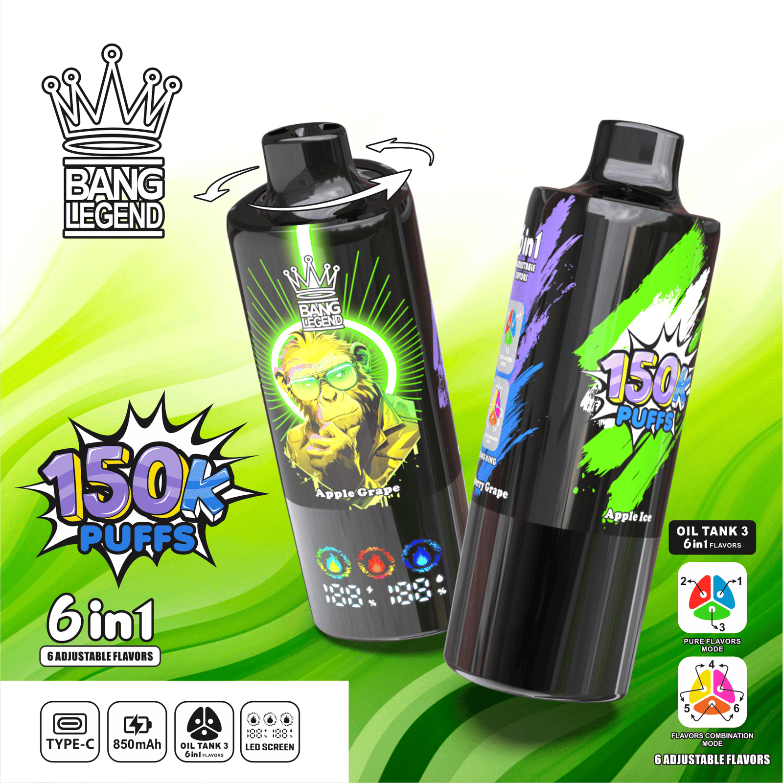 bang-legend-150k-6-in-1-apple-ice-apple-grape-blueberry-grape-apple-ice-apple-grape-apple-ice-blueberry-grape-apple-grape-blueberry-grape Bang Legend 150000 Puffs smak In Apple Ice Apple Grape Blueberry Grape Apple Ice Apple Grape Apple Ice Blueberry Grape Apple Grape Blueberry Grape - jednorazowy e-papieros VapePol