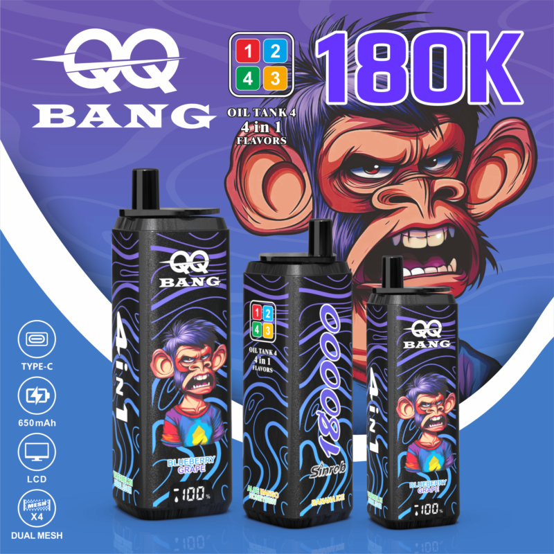 QQ Bang 180000 Puff smak Banana Ice Watermelon Bubblegum Blueberry Grape Aloe Mango Melon - jednorazowy e-papieros VapePol