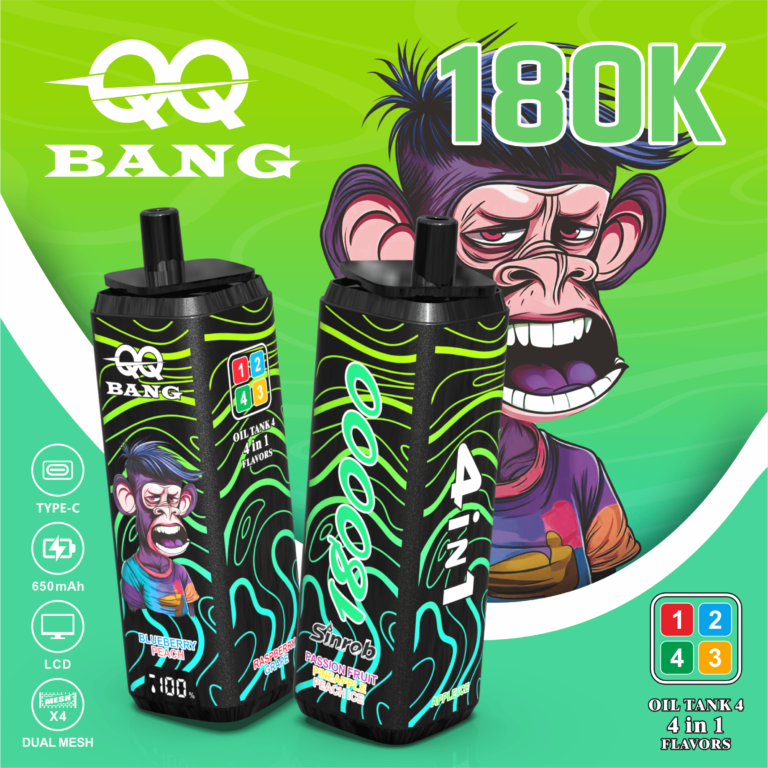 QQ Bang 180000 Puff smak Passionfruit Pineapple Peach Ice Apple Ice Blueberry Peach Raspberry Grape - jednorazowy e-papieros VapePol