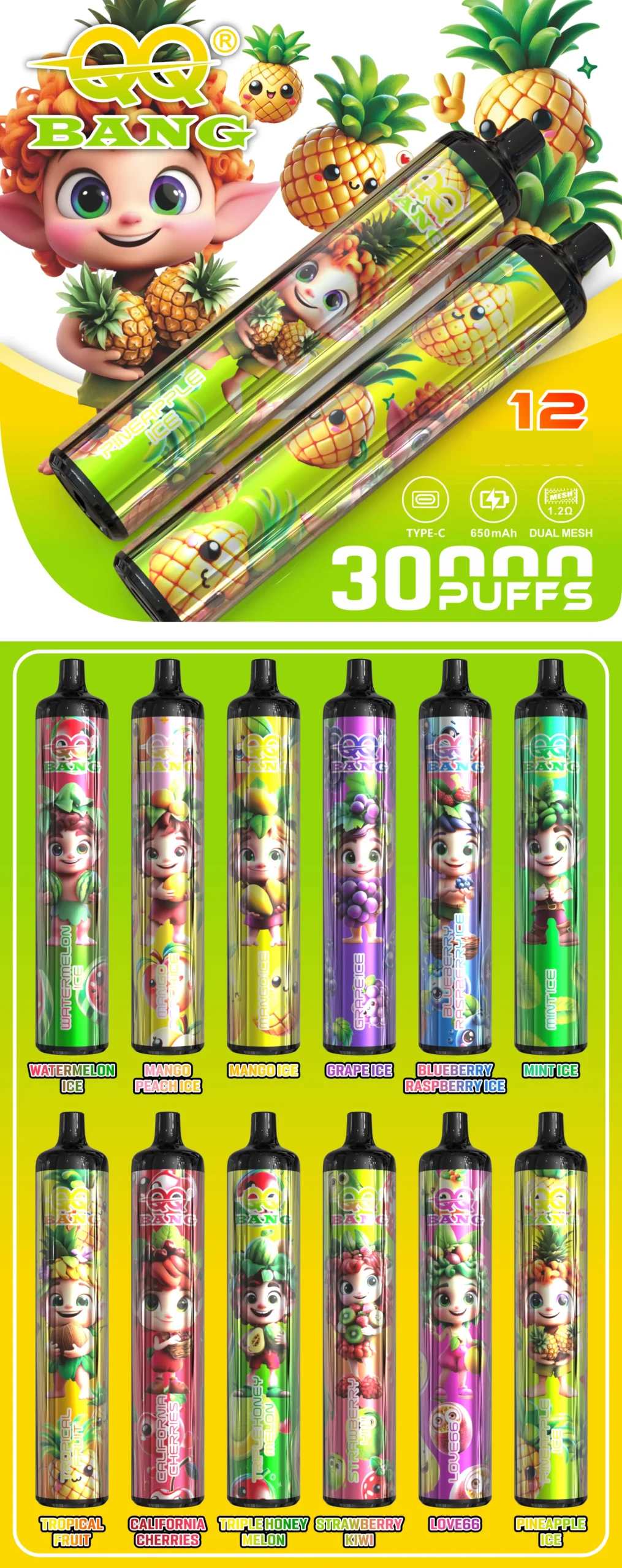 qq-bang-30000-puffs-dsk083-30k-rechargeable-disposable-vapes-14-scaled QQ Bang 30000 Puffs smak DSK083 S - jednorazowy e-papieros VapePol