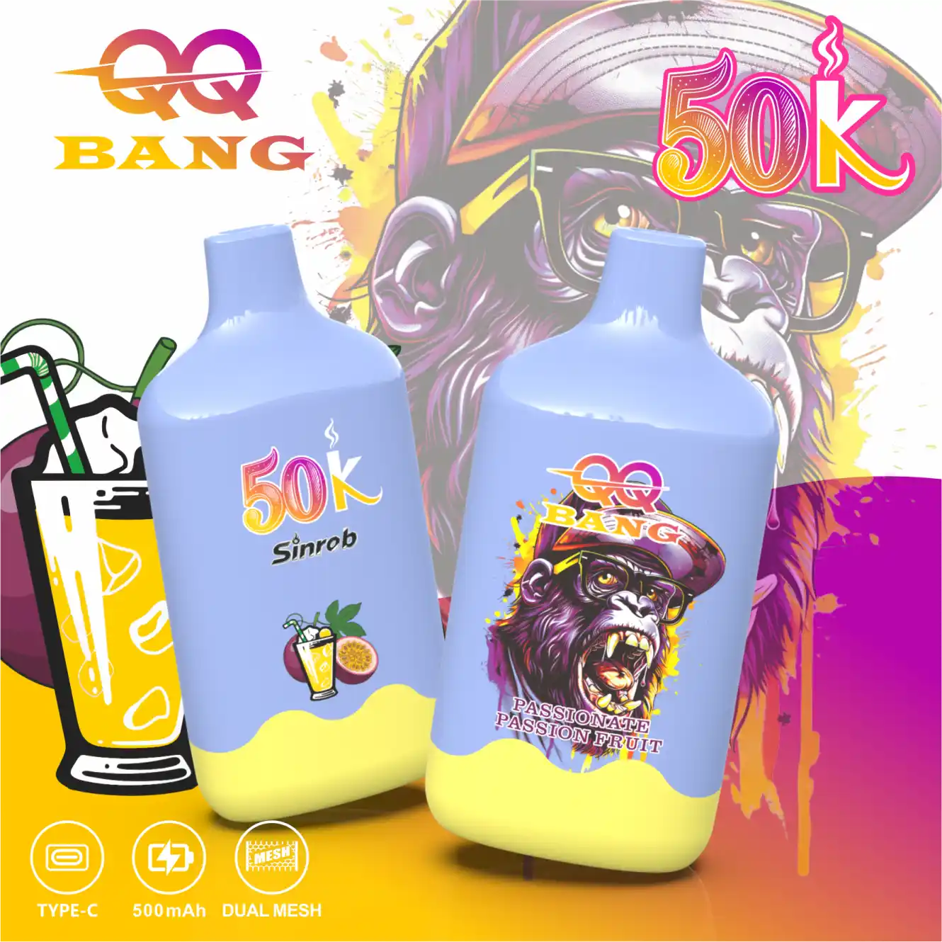 qq-bang-50000-puffs-passionate-passion-fruit QQ BANG 50000 Puffs smak Passionate Passion Fruit - jednorazowy e-papieros VapePol